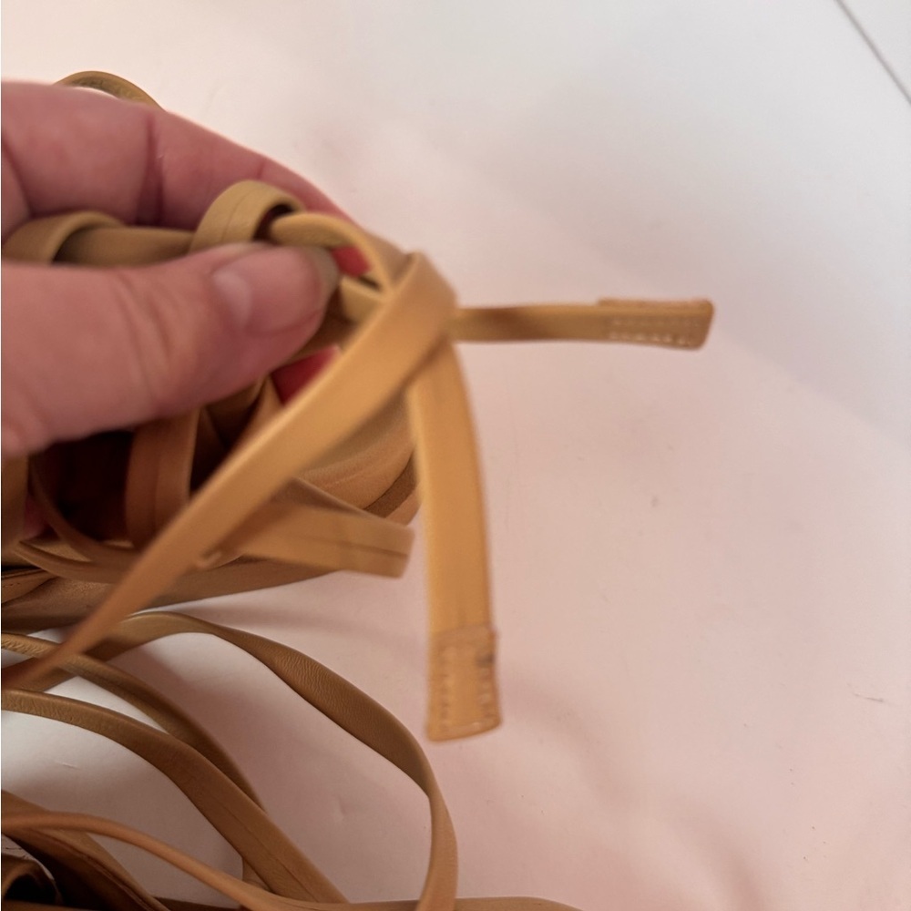 Silvia Tcherassi Kristina Neutral Beige Lace-Up Strappy Sandals - Picture 9 of 12